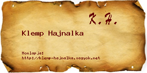 Klemp Hajnalka névjegykártya